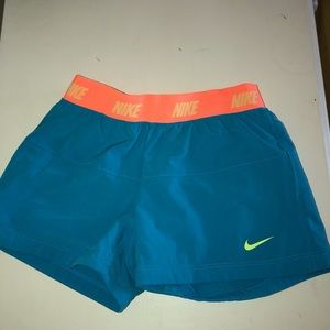 blue nike athletic shorts youth xs neon liner